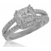 2.01 CT Princess Cut Diamond Engagement Split Shank Ring
